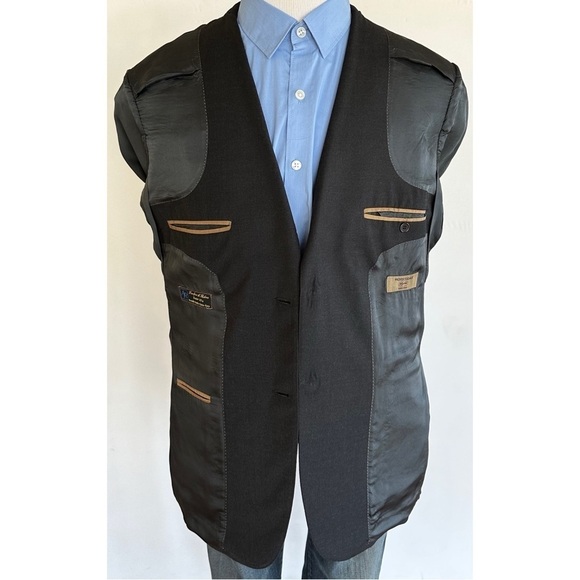 Pronto Uomo Mens Blazer Sport Coat Two Button Casual Jacket Size 44L Wool Suit - Picture 11 of 15